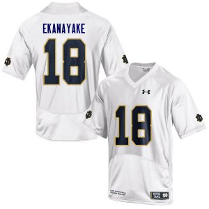 Notre Dame Fighting Irish Men's Cameron Ekanayake #18 White Under Armour Authentic Stitched College NCAA Football Jersey CCR4599QE